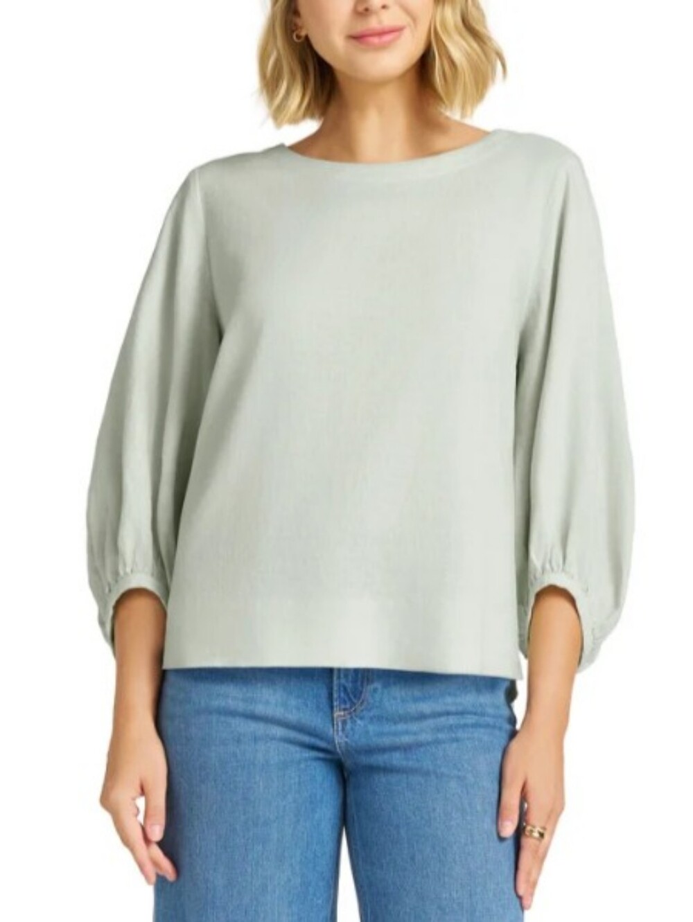 New Mattie M Linen Blend Top Size Extra Large Sage Green NWT